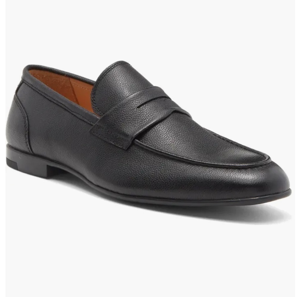 Vittorio Russo Millar Leather Penny Loafers Black Classic Business Sz 10.5